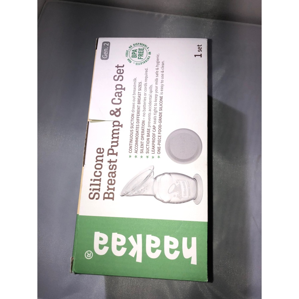 Haakaa Gen 2 Silicone Breast Pump 150ml with Grey Cap Set BPA Free New Box